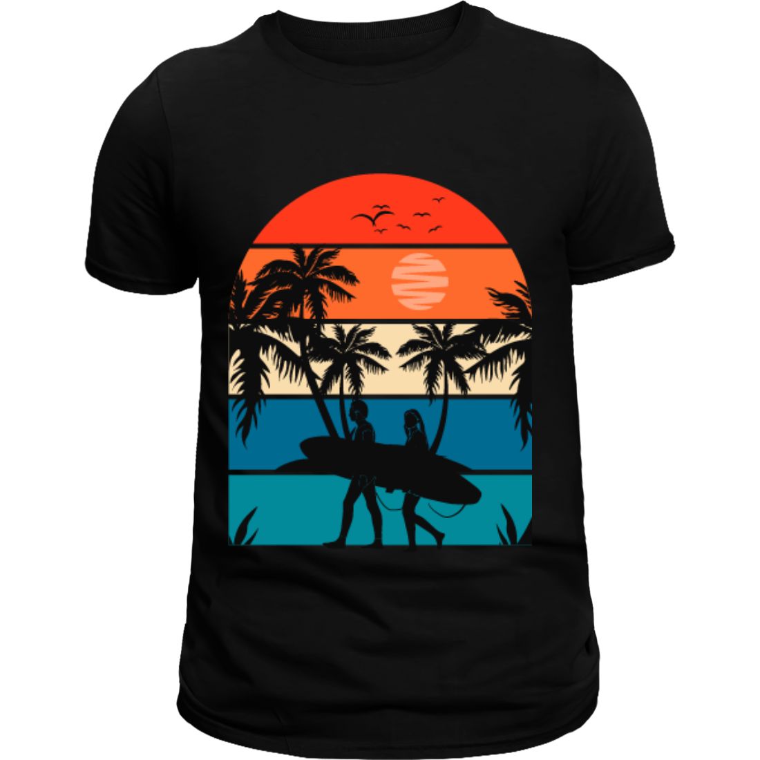summer Beautiful T shirt design preview image.