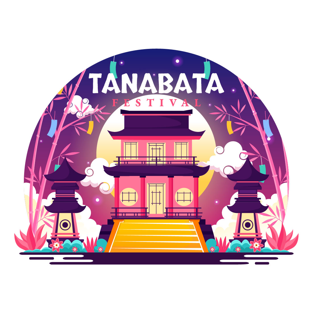 10 Tanabata Japan Festival Illustration preview image.