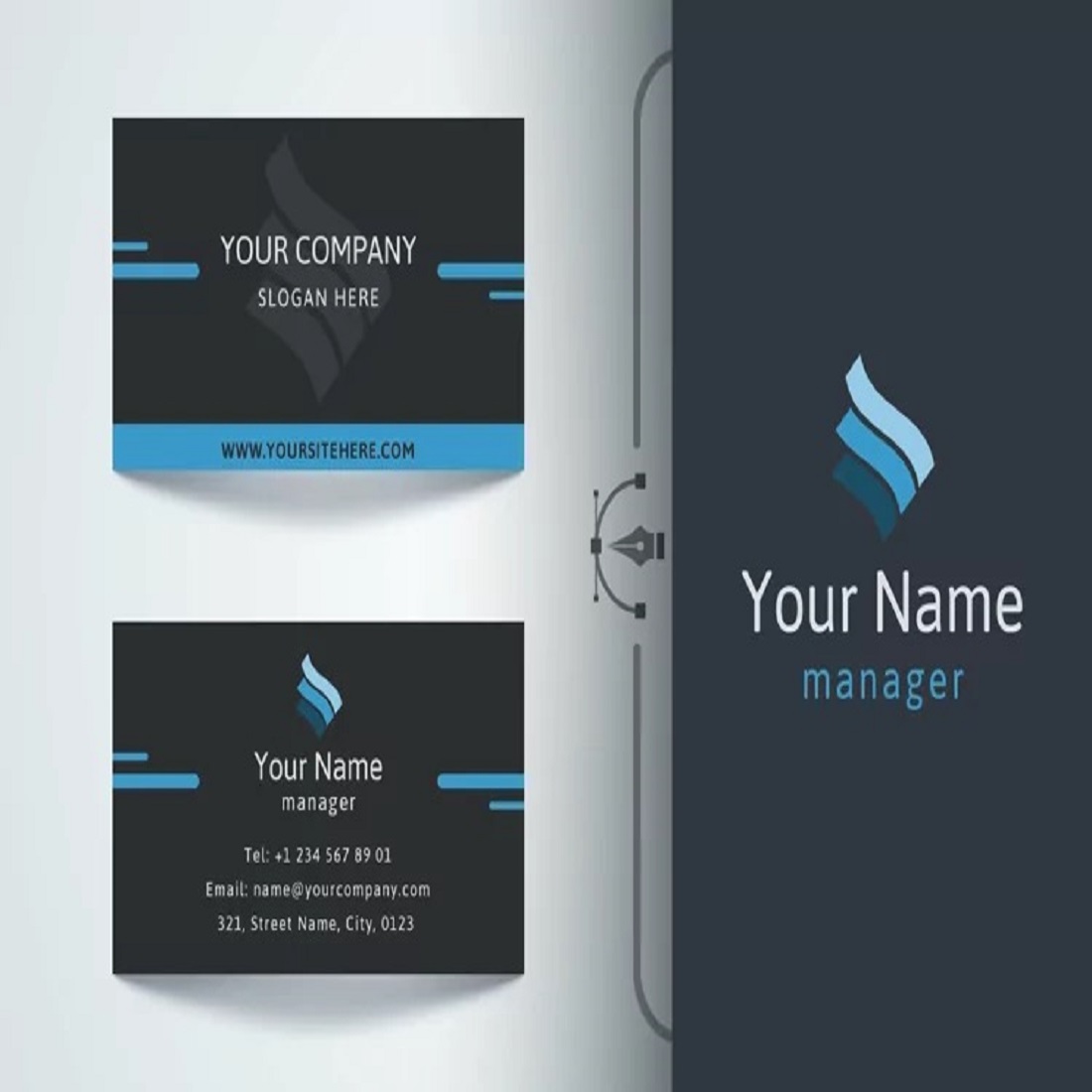 template business card brand company 126