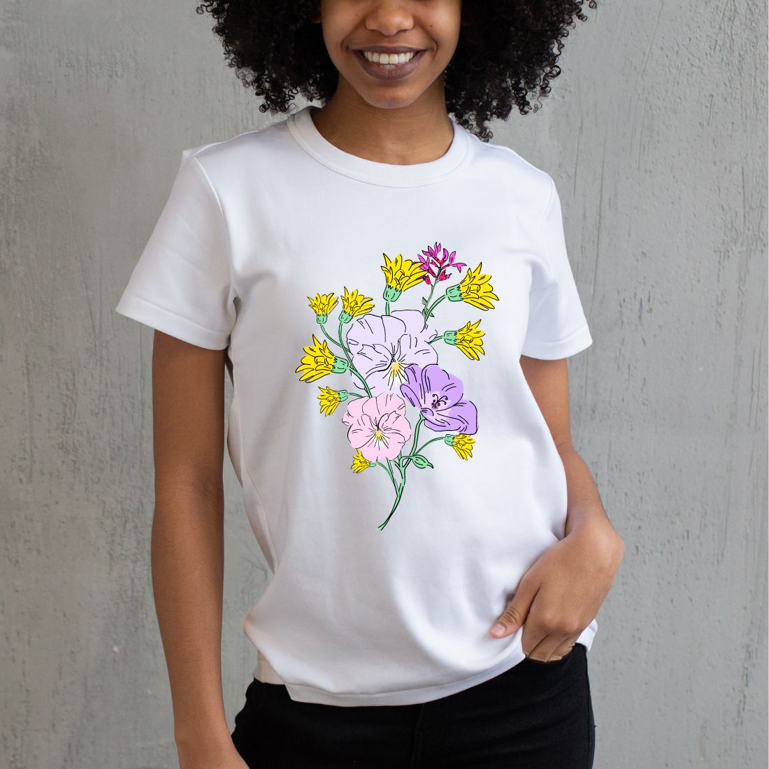 Flowers T Shirt Design preview image.
