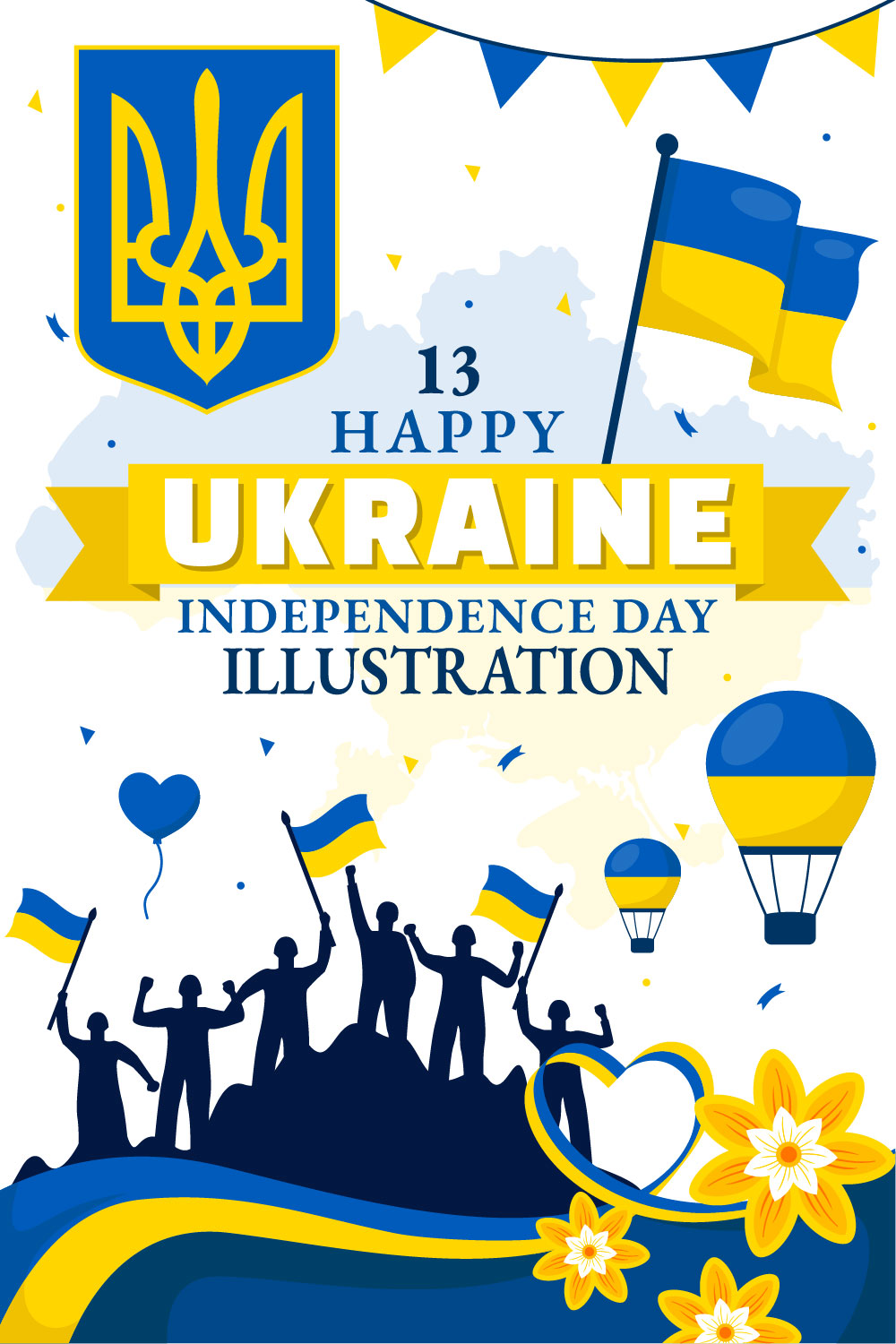 13 Ukraine Independence Day Illustration pinterest preview image.