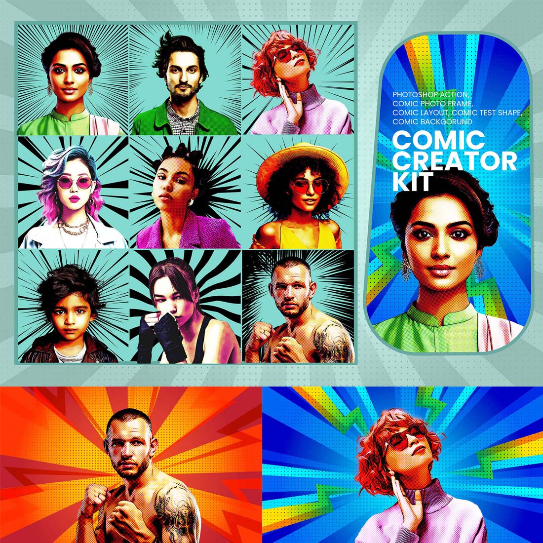 Comic Creator Kit Photoshop Action cover image.