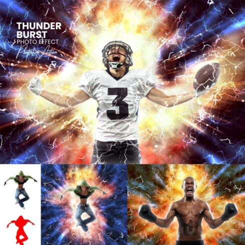 Thunder Burst Photoshop Action cover image.