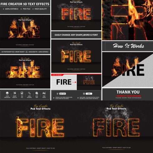 Photoshop Fire Text Effect cover image.