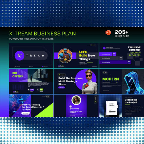 Xtream Business Plan PowerPoint Presentation Template cover image.