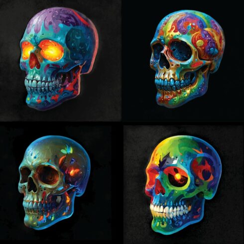 21 Vector Skulls For T Shirt Art or Printables High Quality cover image.