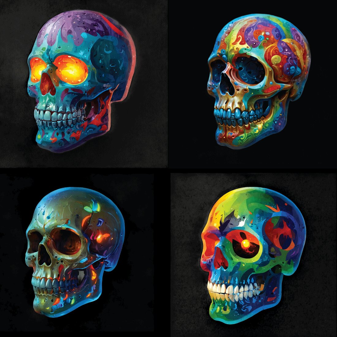 21 Vector Skulls For T Shirt Art or Printables High Quality preview image.