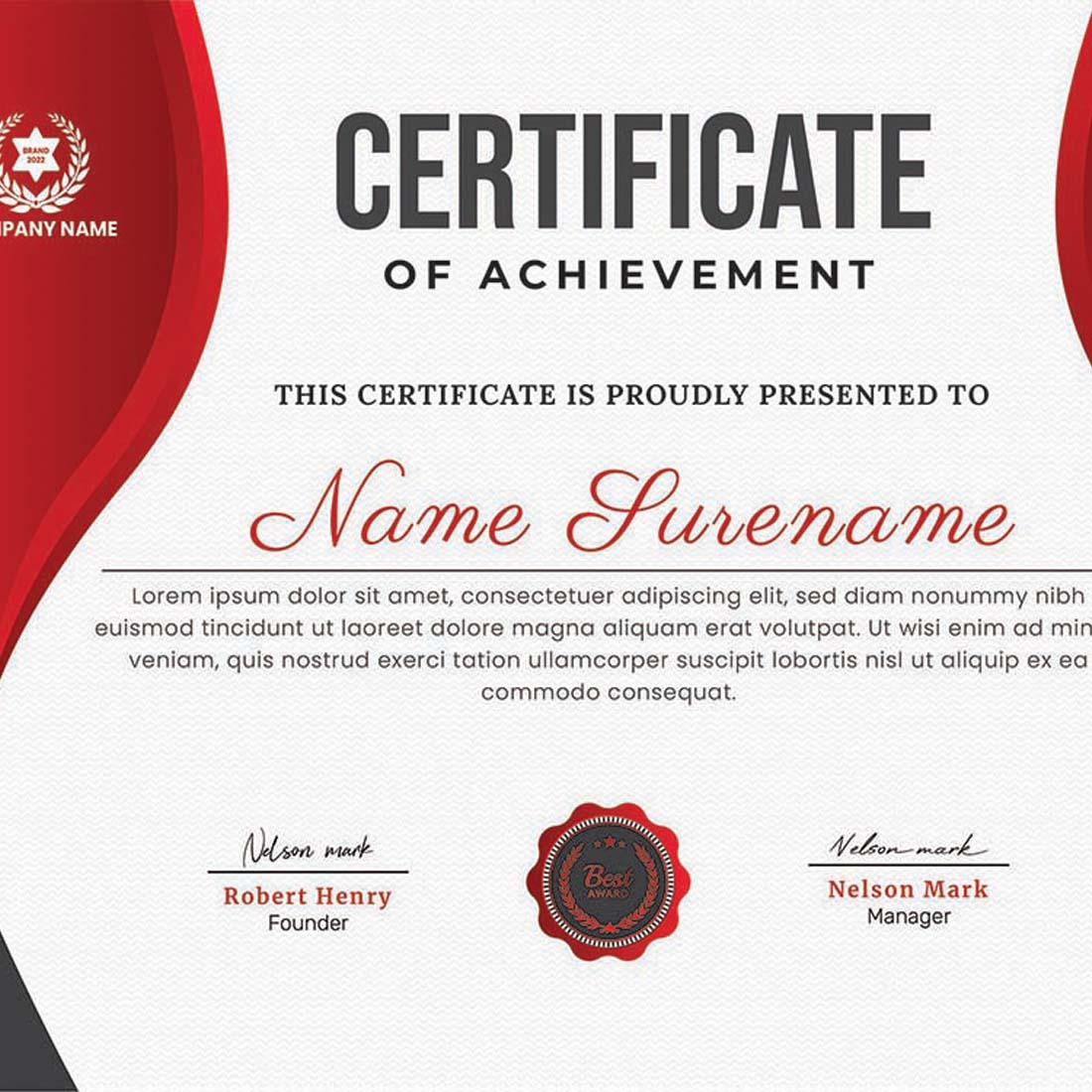 Realistic Luxury Certificate Design preview image.