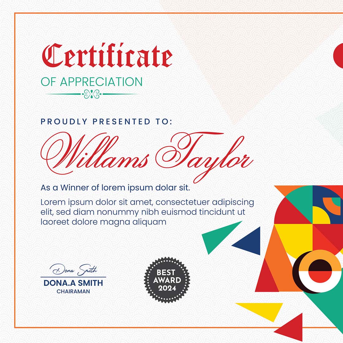 Certificate With Elegant Design preview image.