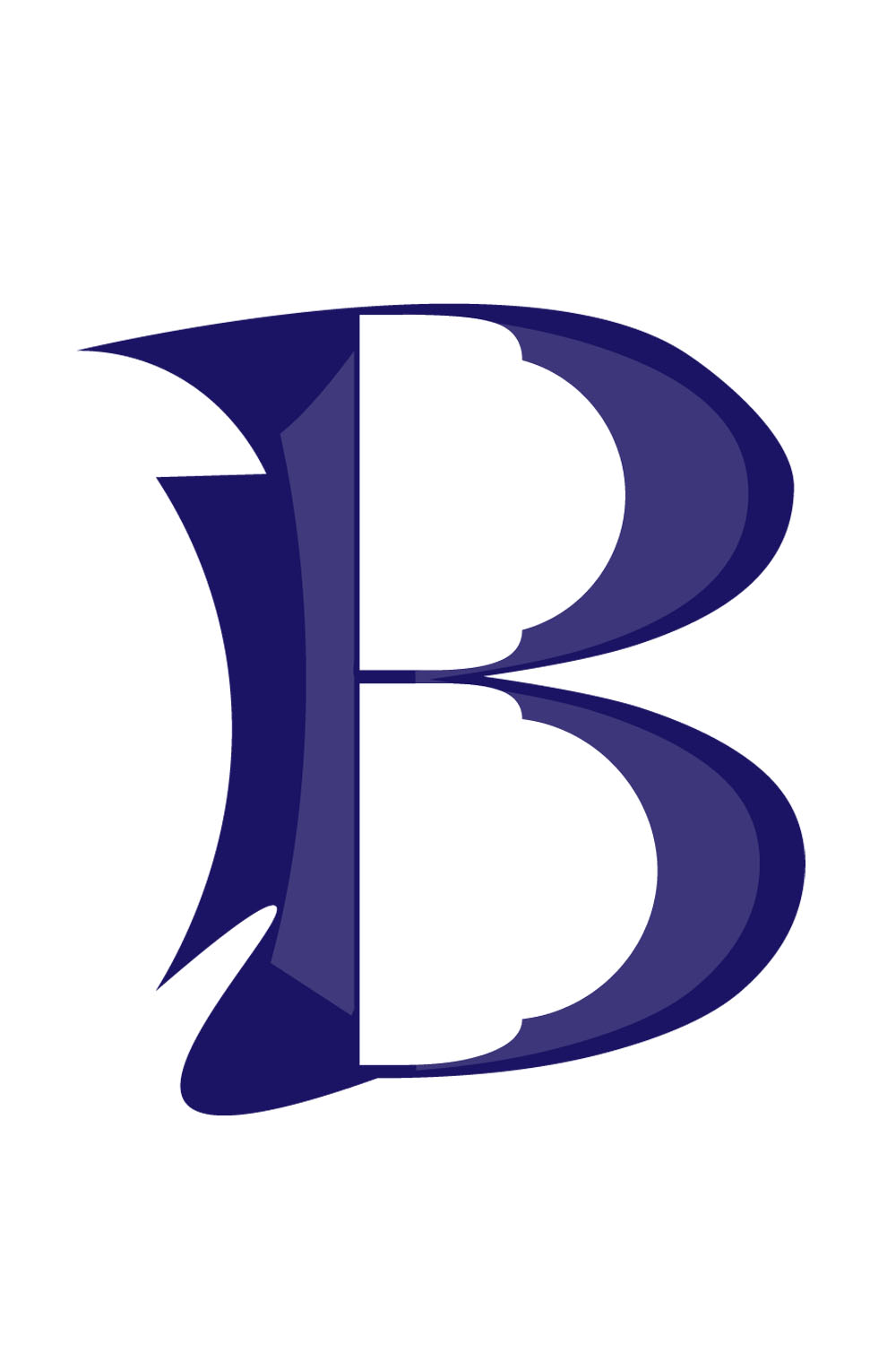 A distinctive and exclusive logo, the letter B pinterest preview image.