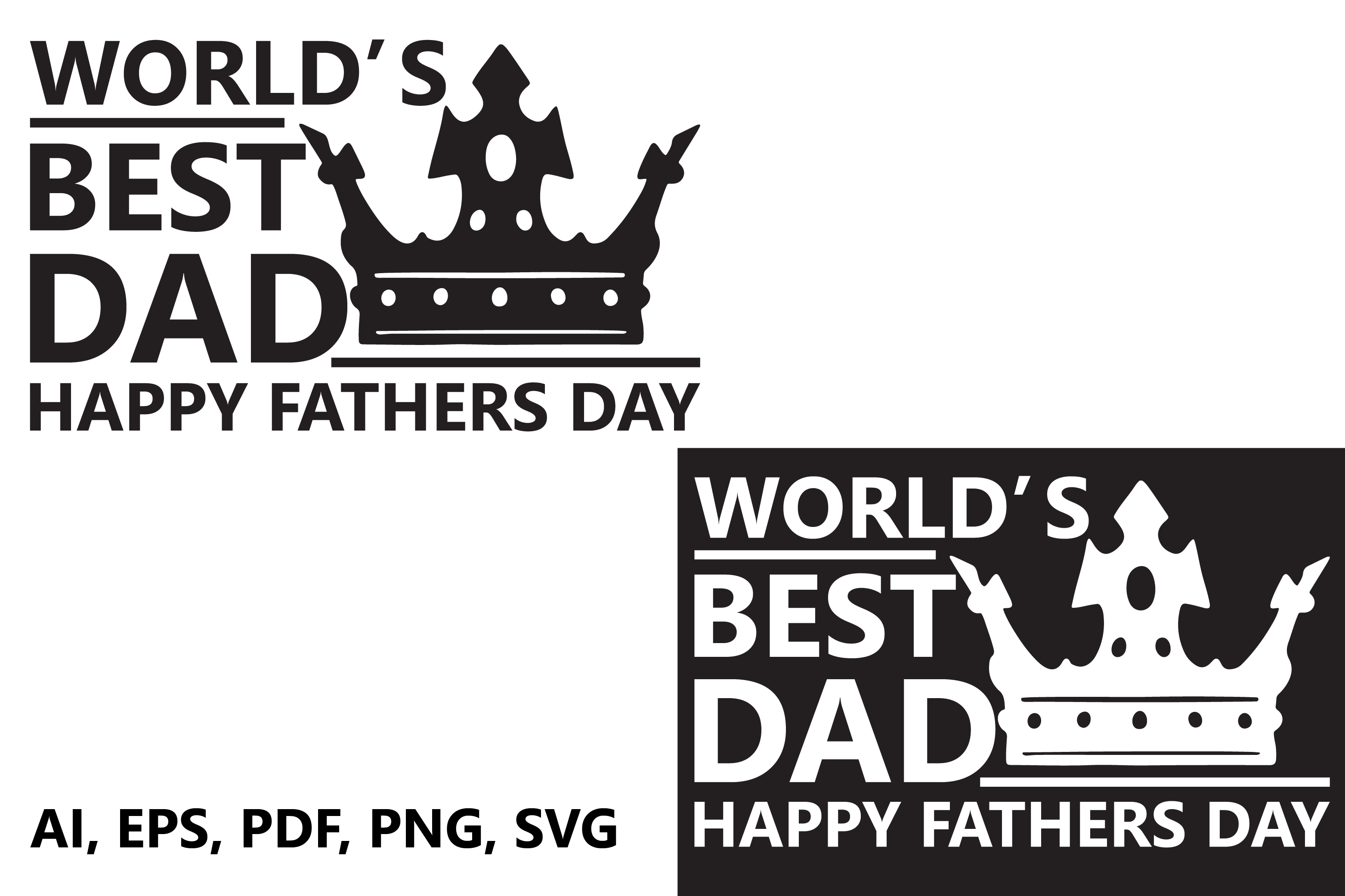 World's Best Dad Happy Fathers Day Typography T Shirt Design pinterest preview image.