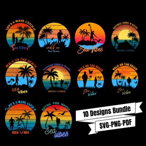 Beach and sunset design Bundle cover image.