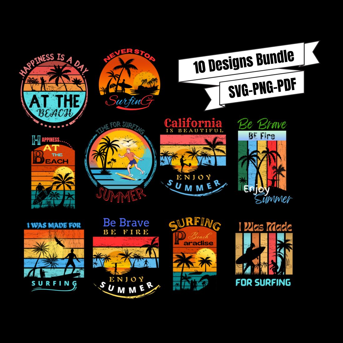 Beach and Sunset Design Bundle preview image.
