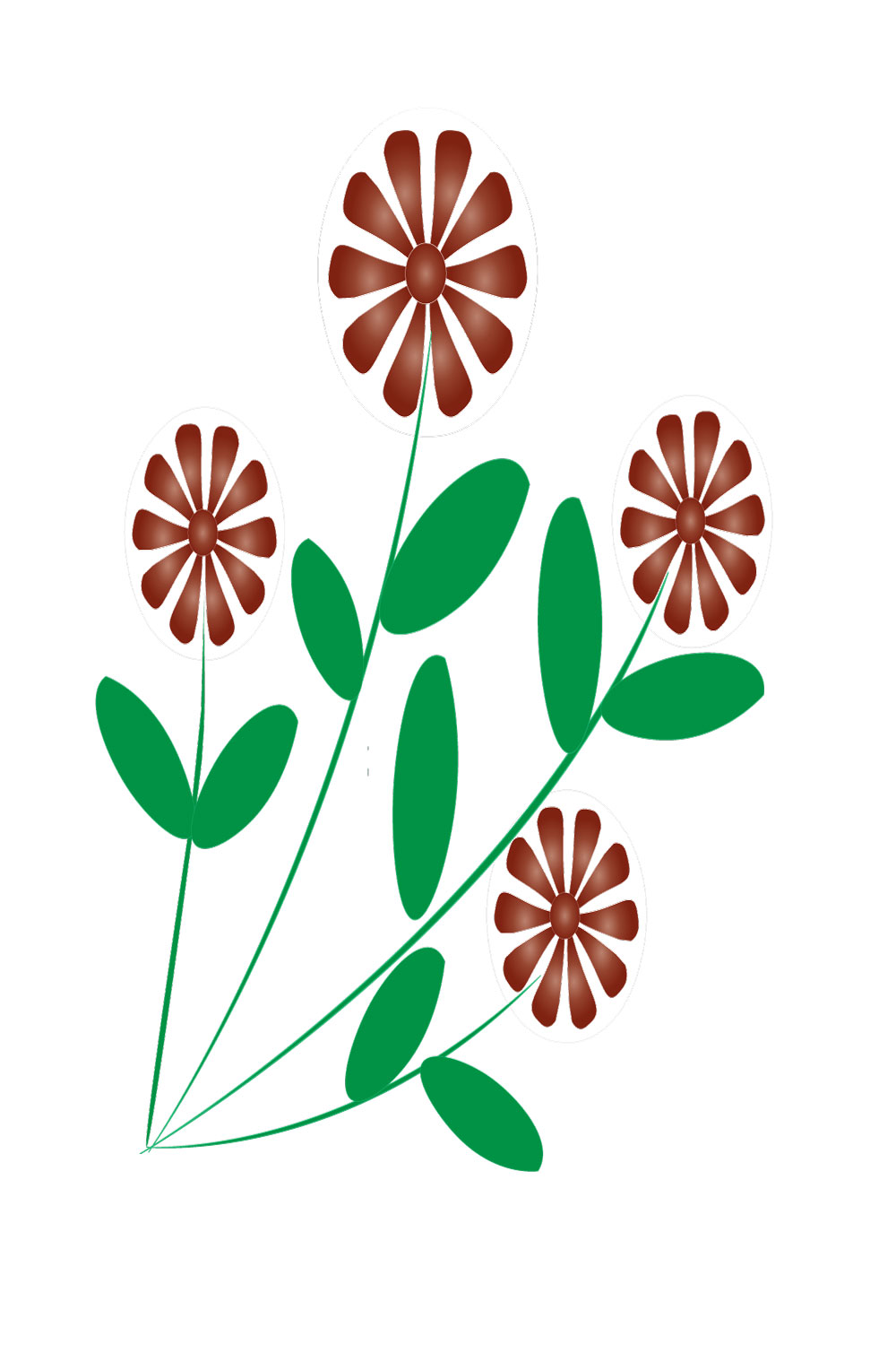 Vector flowers with golden brown pinterest preview image.