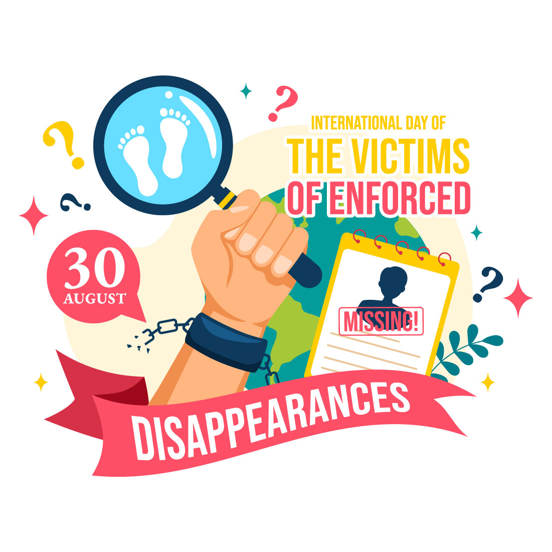 12 Day of the Victims of Enforced Disappearances Illustration preview image.