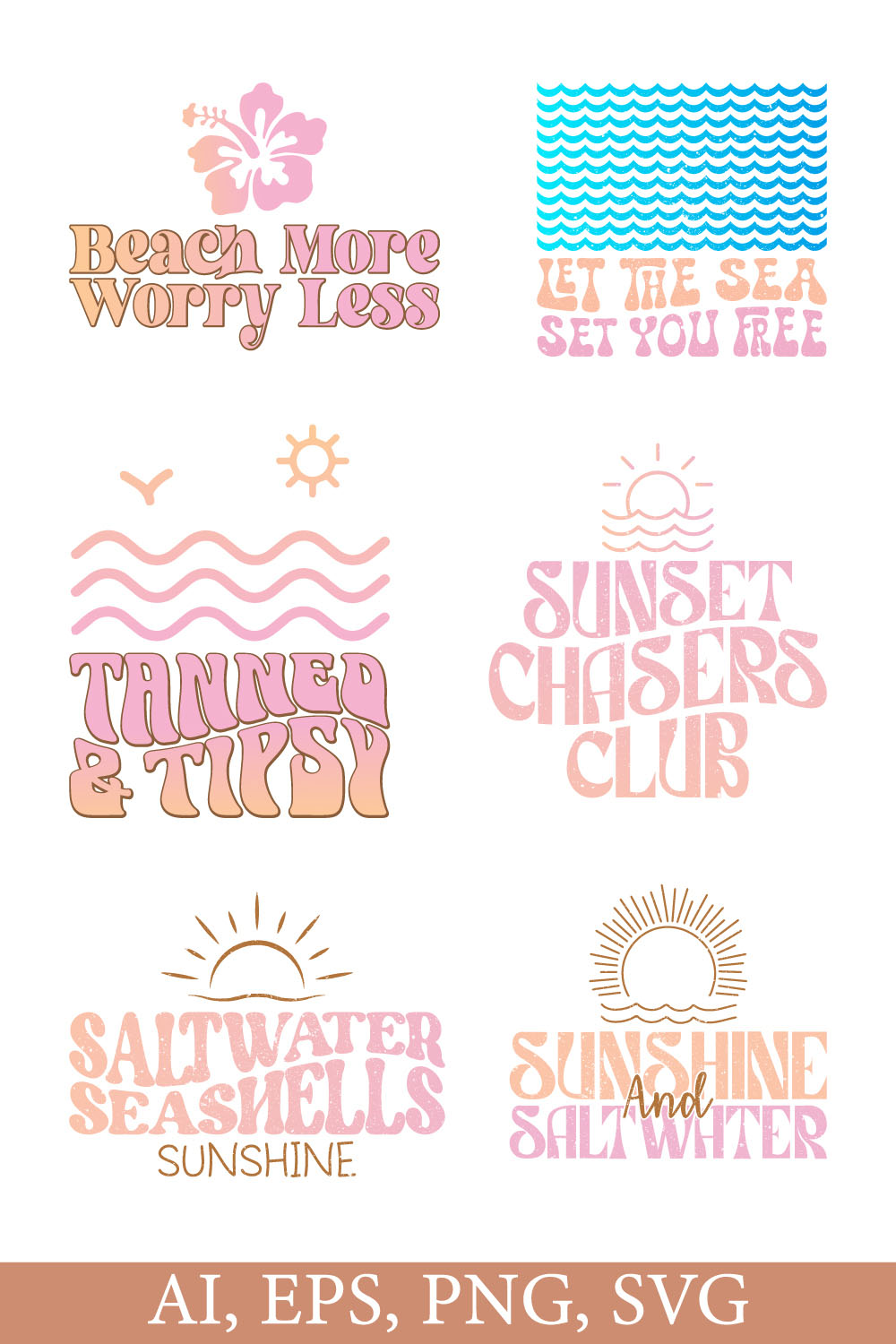 Summer Tshirt Bundle pinterest preview image.