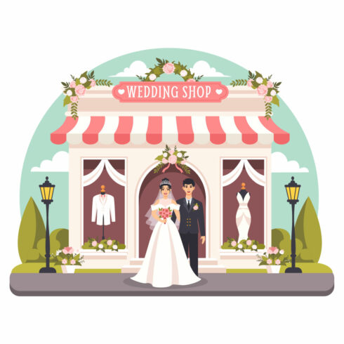 9 Wedding Shop Illustration cover image.