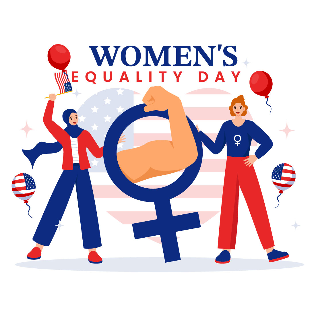 14 Women Equality Day in United States Illustration preview image.