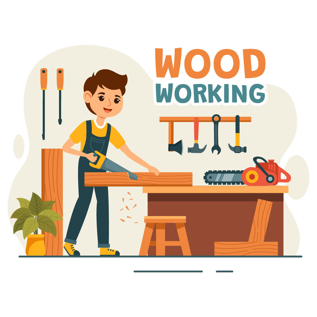 9 Woodworking Illustration preview image.