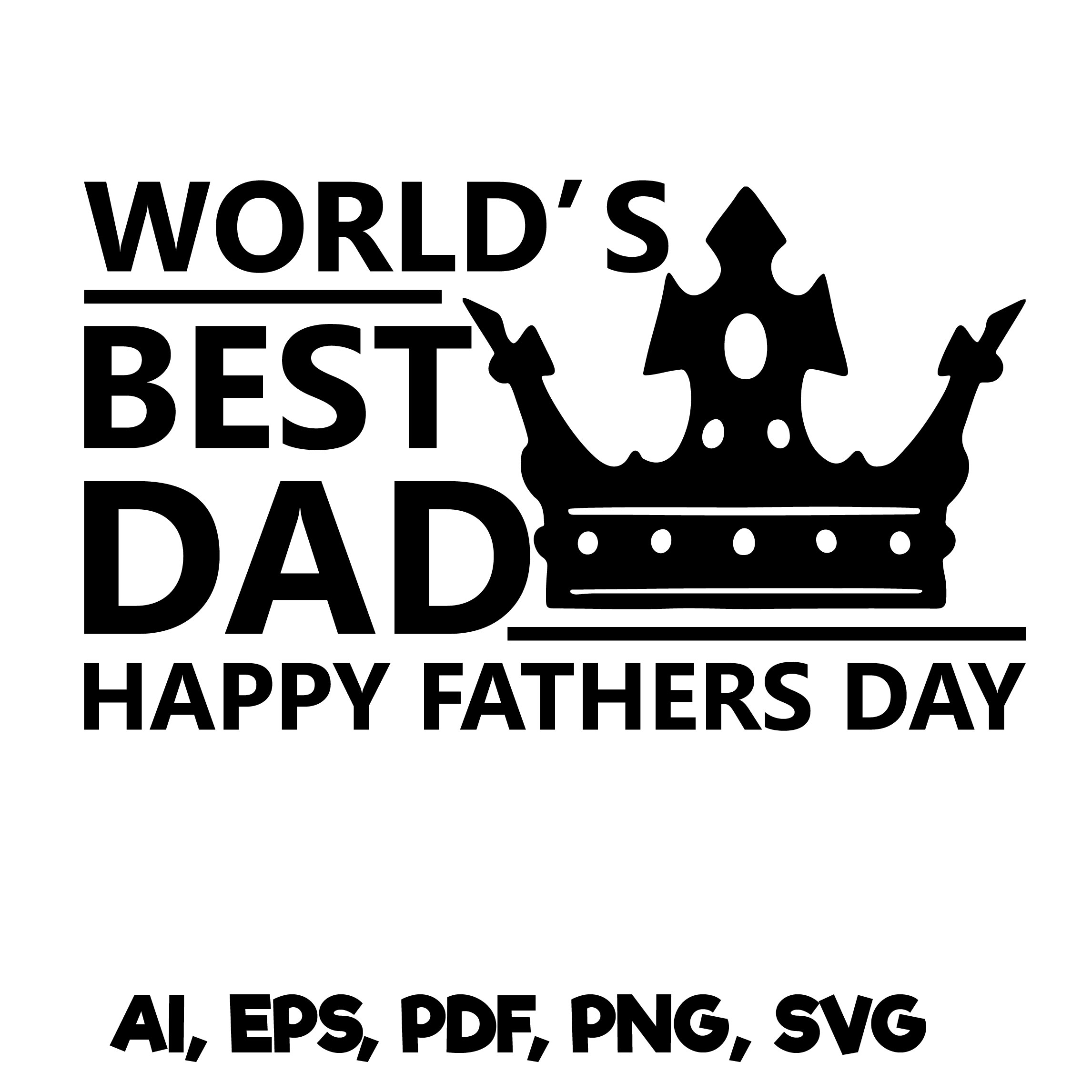 World's Best Dad Happy Fathers Day Typography T Shirt Design preview image.