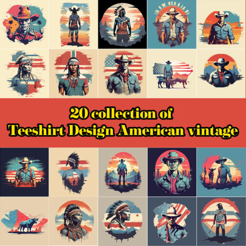 20 collection of Teeshirt Design American vintage cover image.