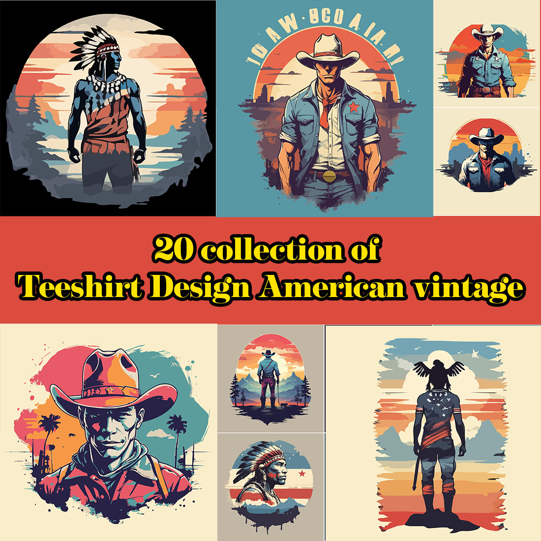 20 collection of Teeshirt Design American vintage preview image.
