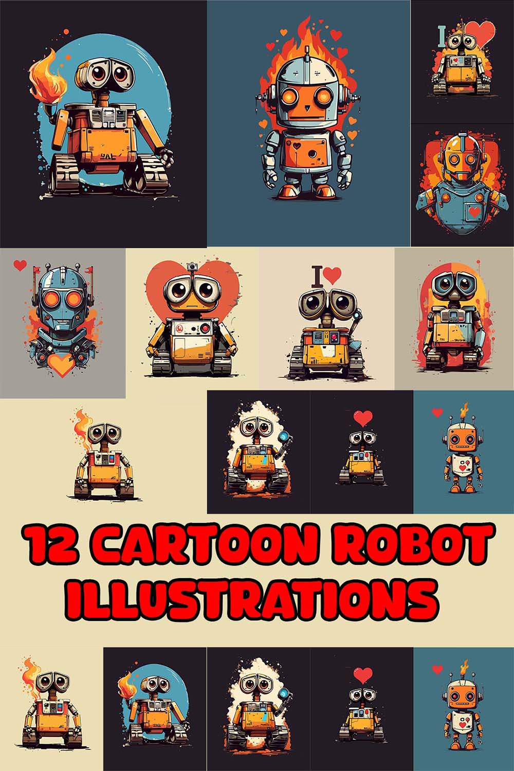 12 illustrations of cartoon robot , i love robots pinterest preview image.