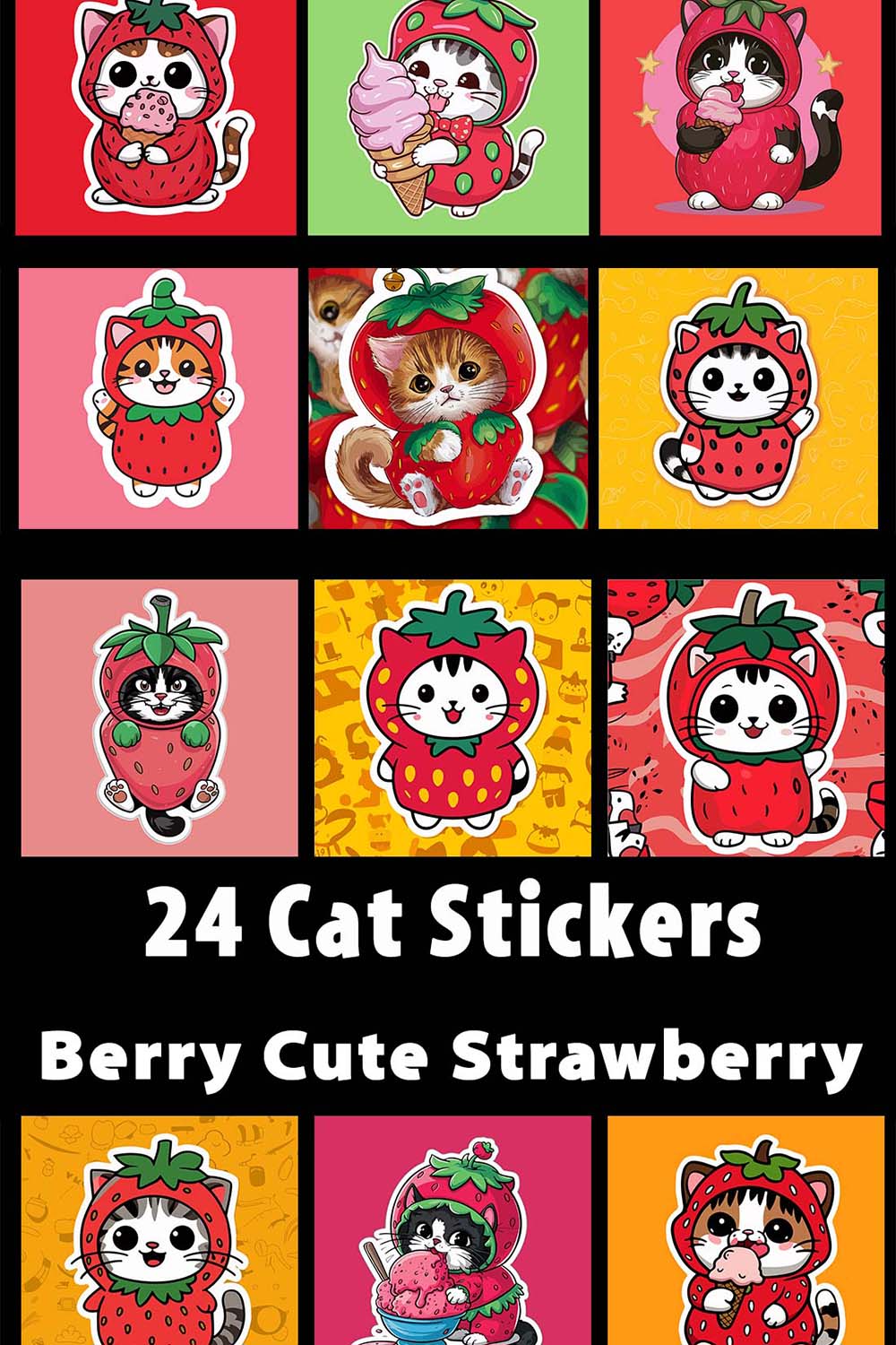 24 cat stikers pinterest preview image.