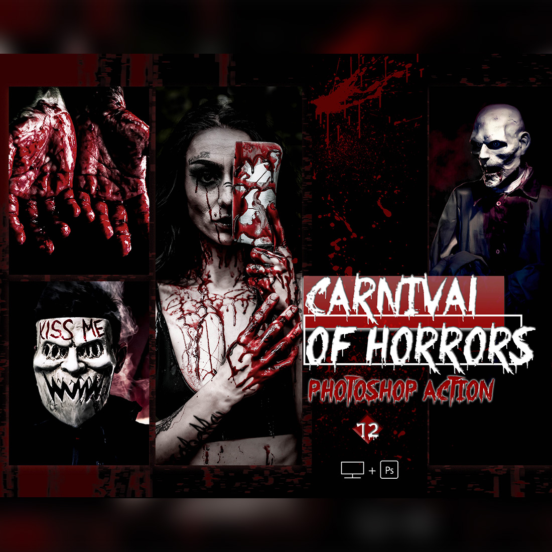 12 Photoshop Actions, Carnival Of Horrors Ps Action, Moody Halloween ACR Preset, Fall Filter, Lifestyle Theme For Instagram, Autumn Presets, Warm portrait cover image.