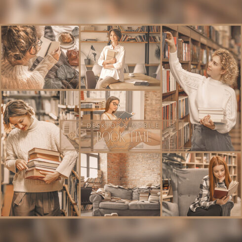 12 Book Time Lightroom Presets, Orange Gray Preset, Bright Desktop LR Filter, DNG Woman Reading, Top Theme, Blog Instagram, Study Relaxing cover image.