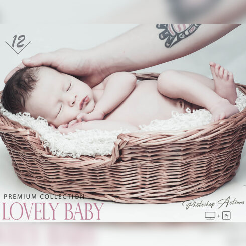 12 Lovely Baby Photoshop Actions, Newborn ACR Preset, Child Ps Filter, Portrait And Lifestyle Theme For Instagram, Blogger, Autumn Outdoor cover image.