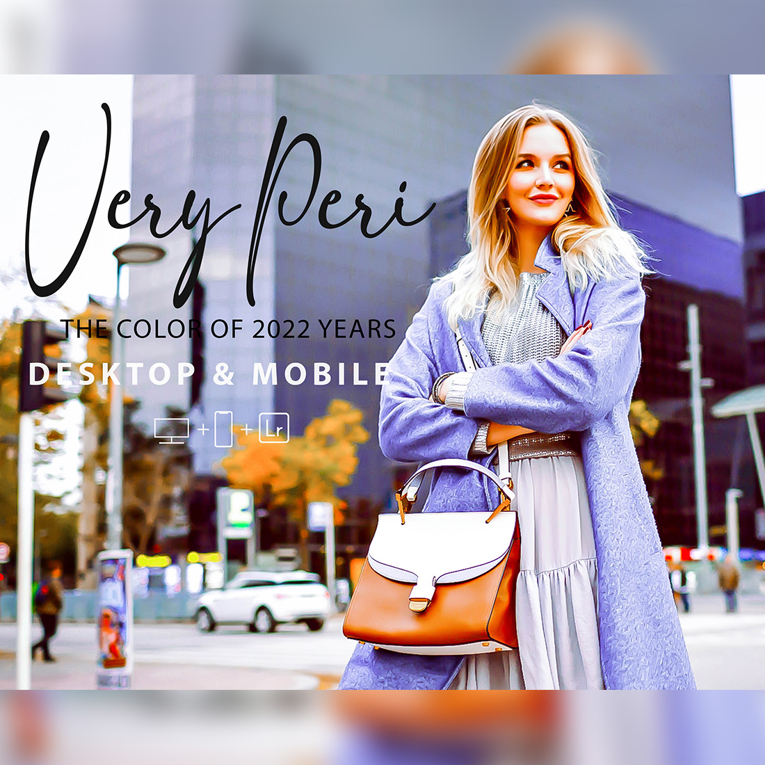 12 Very Peri Lightroom Presets, Bluish Fashion Preset, Color Of 2022 Desktop LR Filter, DNG Portrait Lifestyle, Top Theme, Blogger Instagram cover image.