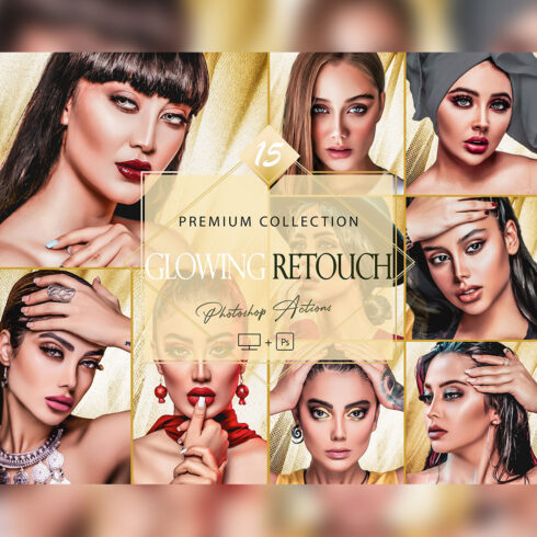 15 Glowing Retouch Photoshop Actions, Soft Beauty ACR Preset, Bright Makeup Filter, Portrait And Lifestyle Theme For Instagram, Blogger, Outdoor cover image.