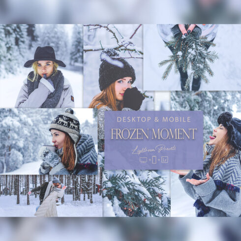 12 Frozen Moment Lightroom Presets, Blue Tone Preset, Trendy Desktop LR Filter, DNG Portrait Lifestyle, Top Theme, Blogger Instagram cover image.