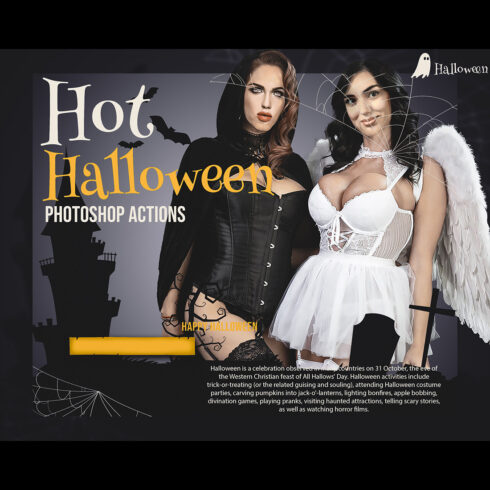 12 Hot Halloween Photoshop Actions, Sexy Moody ACR Preset, Erotic Horror Ps Filter, Portrait And Lifestyle Theme For Instagram, Blogger, Outdoor cover image.