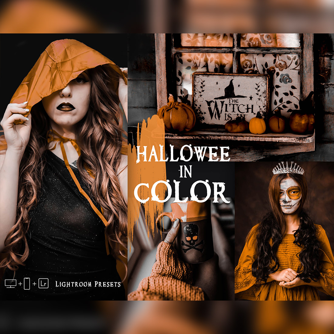 12 Halloween In Color Lightroom Presets, Moody Halloween Preset, Gray Desktop LR Filter, DNG Portrait Lifestyle, Top Theme, Autumn Blogger Instagram cover image.