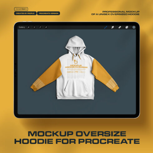4 Mockups Unisex Oversize Hoodie for Procreate cover image.