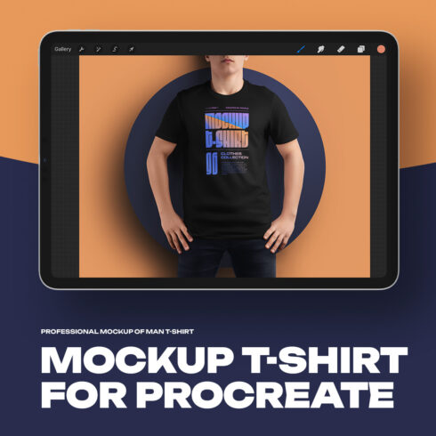 5 Mockups Man T-Shirt for Procreate cover image.