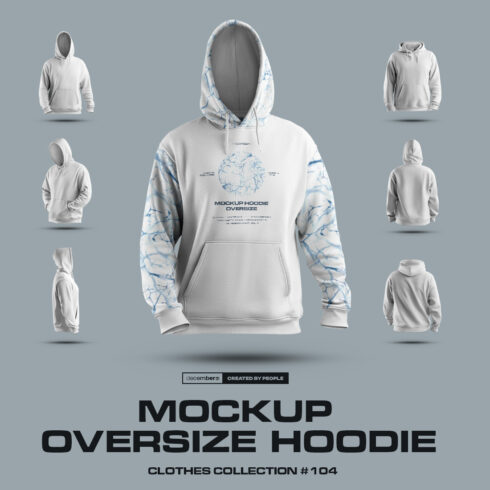 7 Mockups Oversize Hoodie in 3D Style cover image.