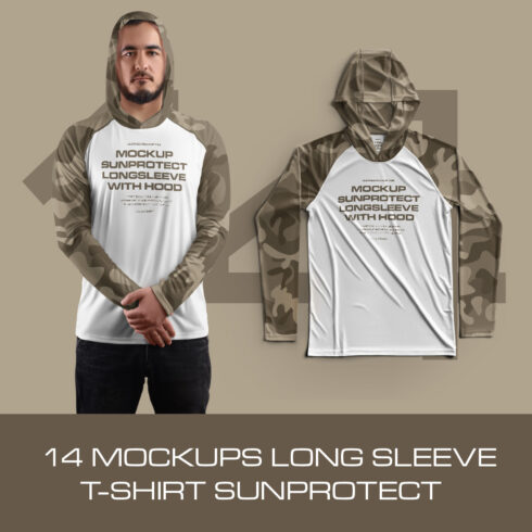14 Men's Mockups Long Sleeve T-Shirt SunProtect cover image.