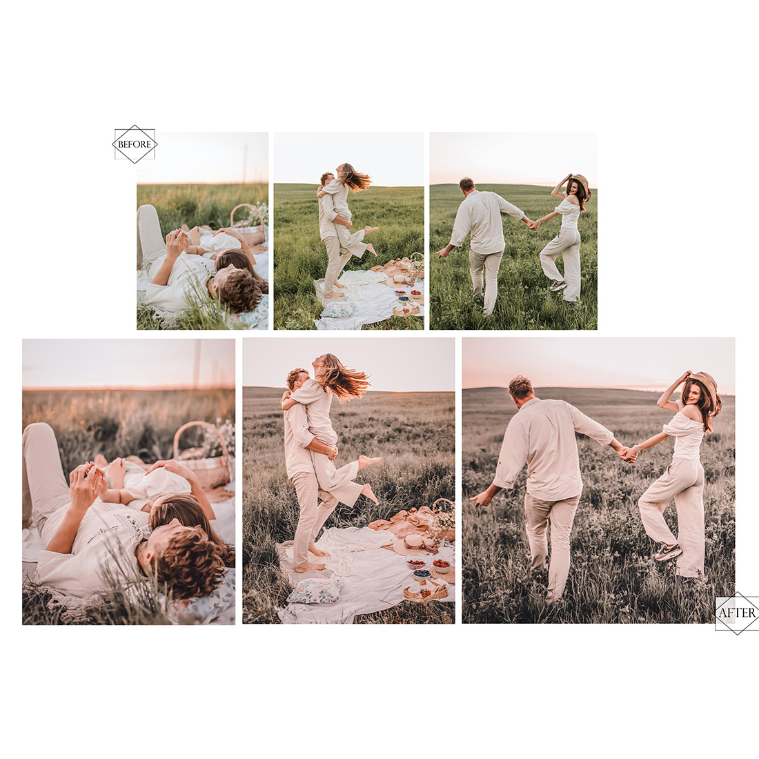 12 Sweetheart Photoshop Actions, Love ACR Preset, Romance Ps Filter, Portrait And Lifestyle Theme For Instagram, Blogger, Outdoor preview image.