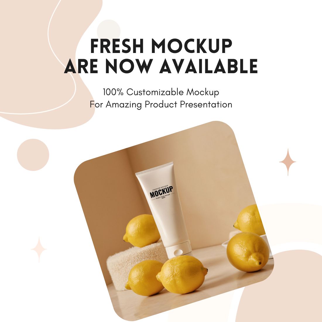 Facewash Tube Mockup In a Beige Room Surrounded By Lemons preview image.