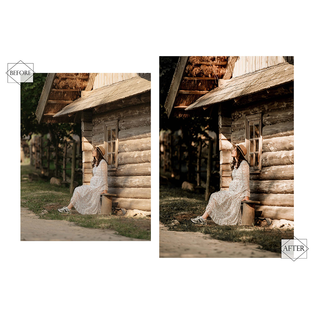 12 Farmhouse Lightroom Presets, Farmstead Preset, Green Autumn Desktop LR Filter, DNG Portrait Lifestyle, Top Theme, Fall Blogger Instagram preview image.