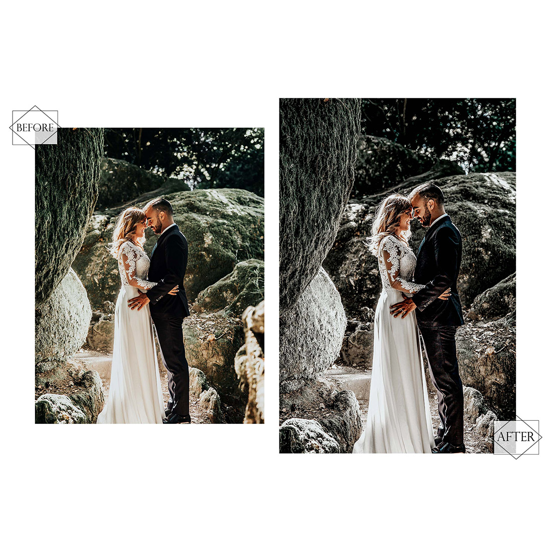 12 Simple Wedding Photoshop Action, Engagement Mobile Preset, Moody Rustic Desktop LR Filter DNG Portrait Lifestyle Theme Blogger Instagram Hue preview image.