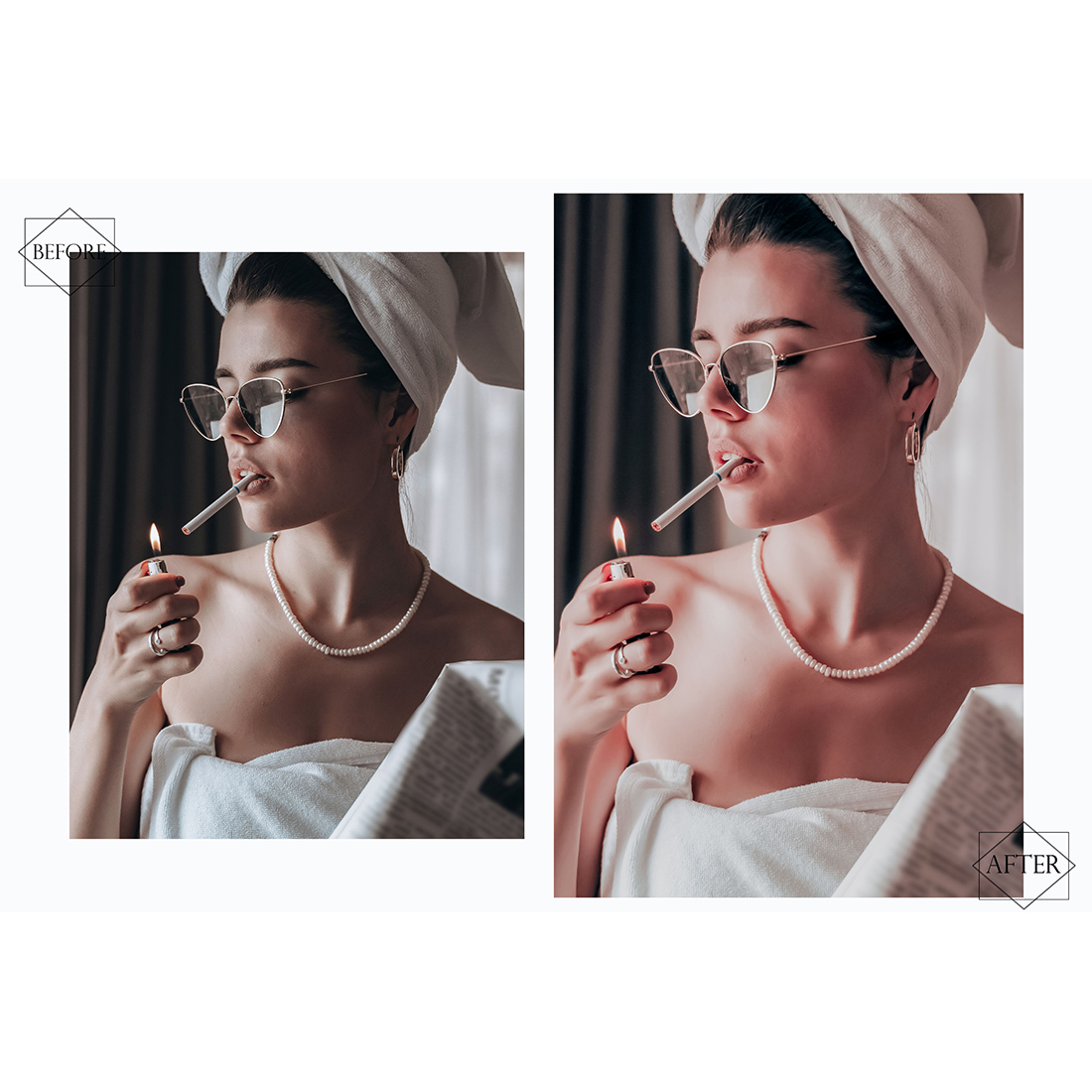 14 Bridal Boudoir Photoshop Actions, Braidsmaids ACR Preset, Wedding Filter, Portrait And Lifestyle Theme For Instagram, Blogger, Outdoor preview image.