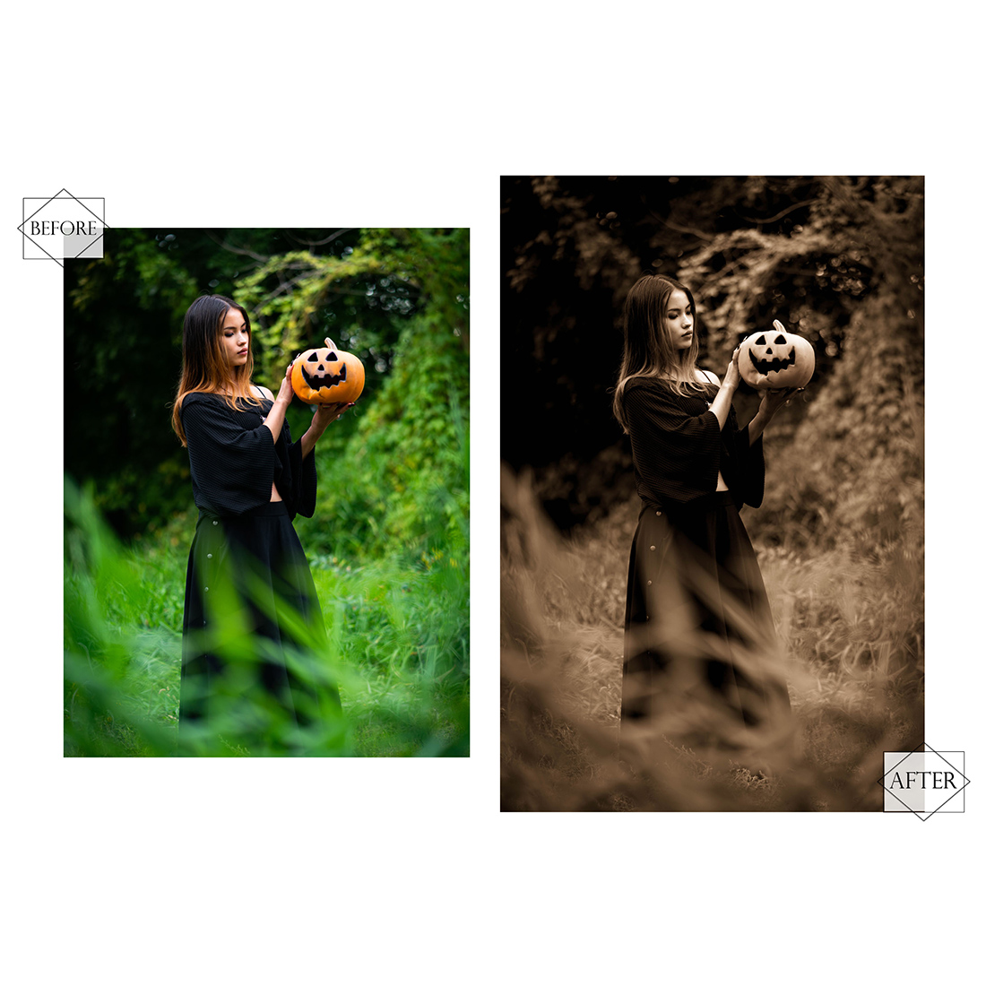 12 Sepia Samhain Lightroom Presets, Moody Preset, Sepia Presets, Fall Desktop LR Filter, DNG Portrait Lifestyle, Top Theme, Blogger Instagram preview image.