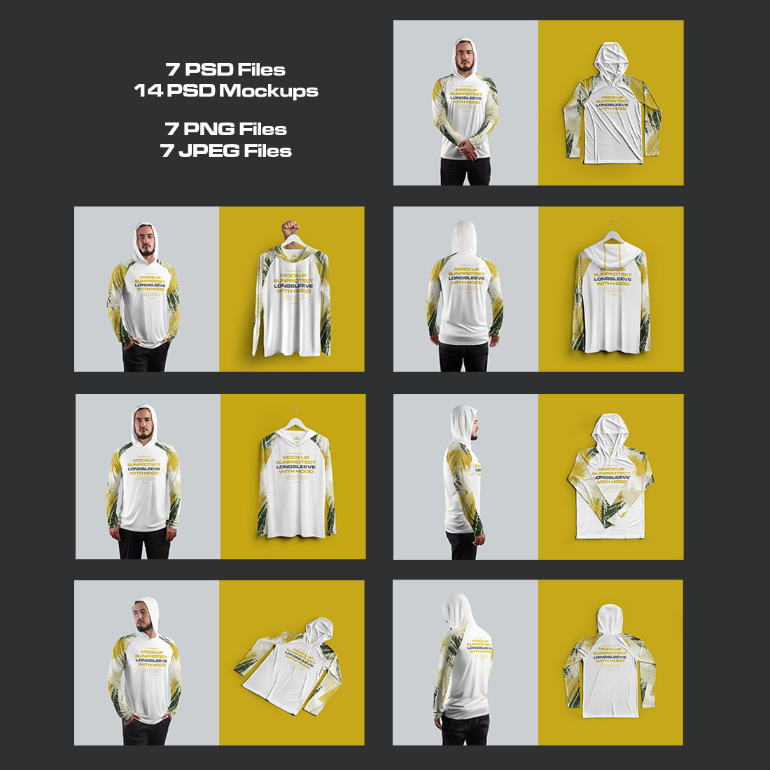 14 Men's Mockups Long Sleeve T-Shirt SunProtect preview image.