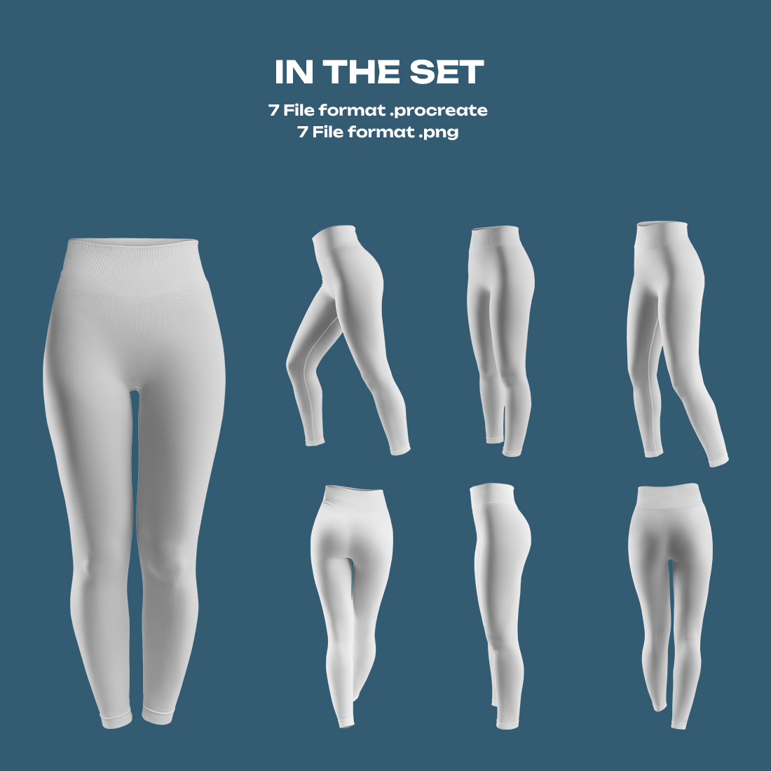 7 Mockups Sports Leggings With Wide Elastic Waist for Procreate preview image.