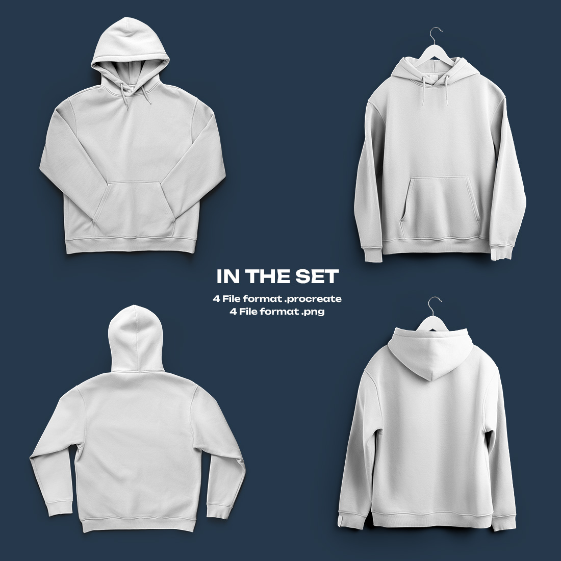 4 Mockups Unisex Oversize Hoodie for Procreate preview image.