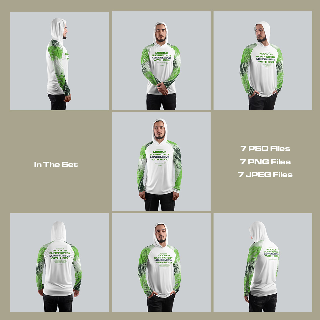 7 Men's Mockups Long Sleeve T-Shirt SunProtect preview image.